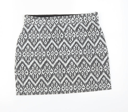 Additional front view of ESMARA women’s multicoloured argyle/diamond straight & pencil skirt, size M