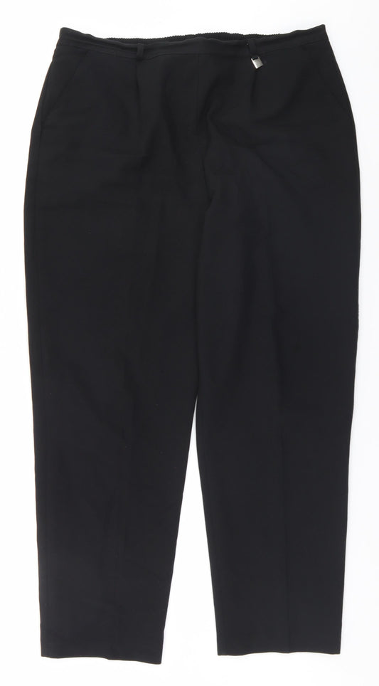 Classic Womens Black Trousers Size 18 L28 in