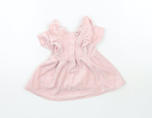 Matalan Girls Pink Velour Fit & Flare Size Newborn