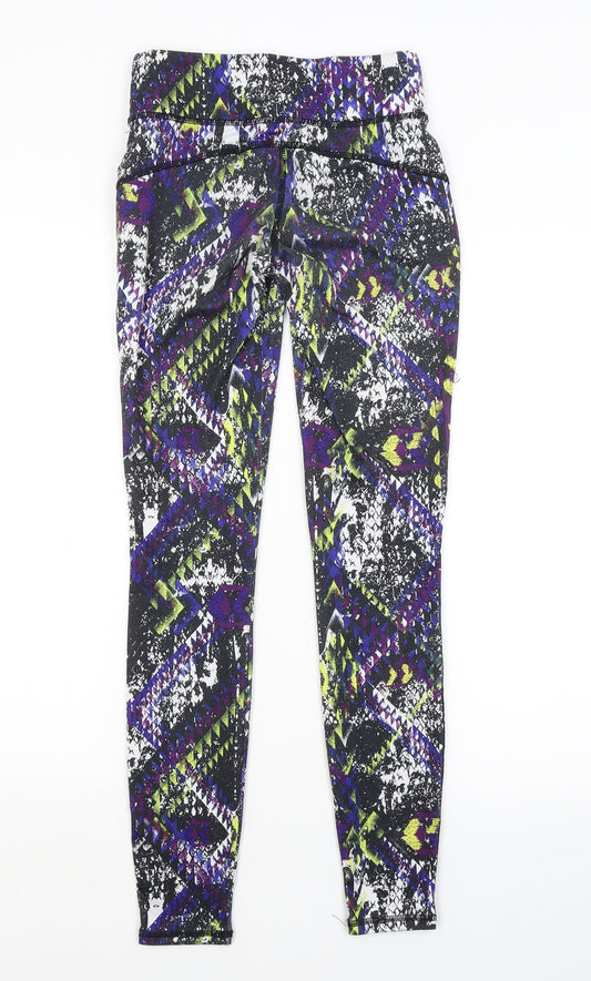 New Look Womens Multicoloured Argyle/Diamond Compression Leggings Size XS L28 in