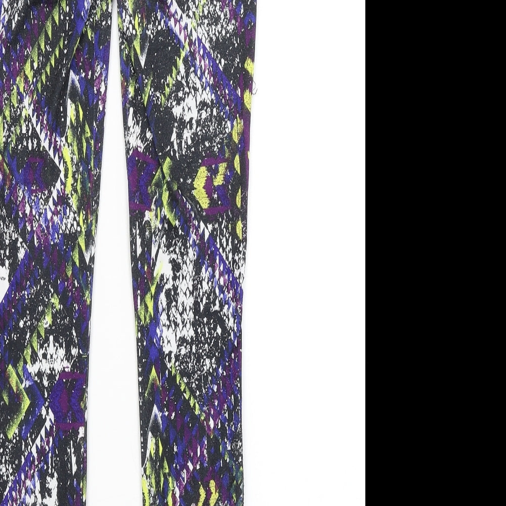 New Look Womens Multicoloured Argyle/Diamond Compression Leggings Size XS L28 in