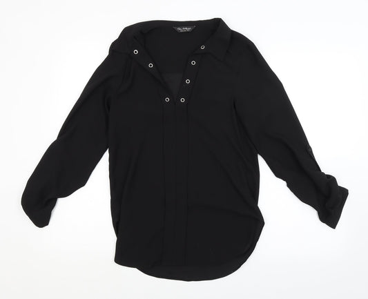 Miss Selfridge Womens Black Basic Blouse Size 6