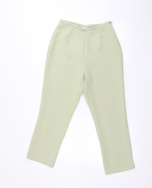 Womens UK Size 10 BHS Regular Fit Green Trousers