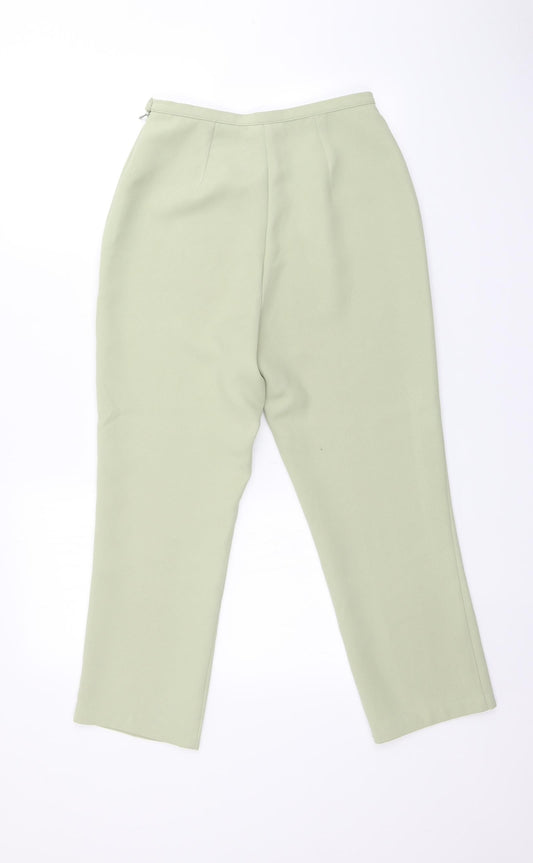 Womens UK Size 10 BHS Regular Fit Green Trousers