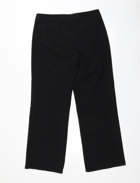 Womens UK Size 12 Mia Moda Regular Fit Black Trousers