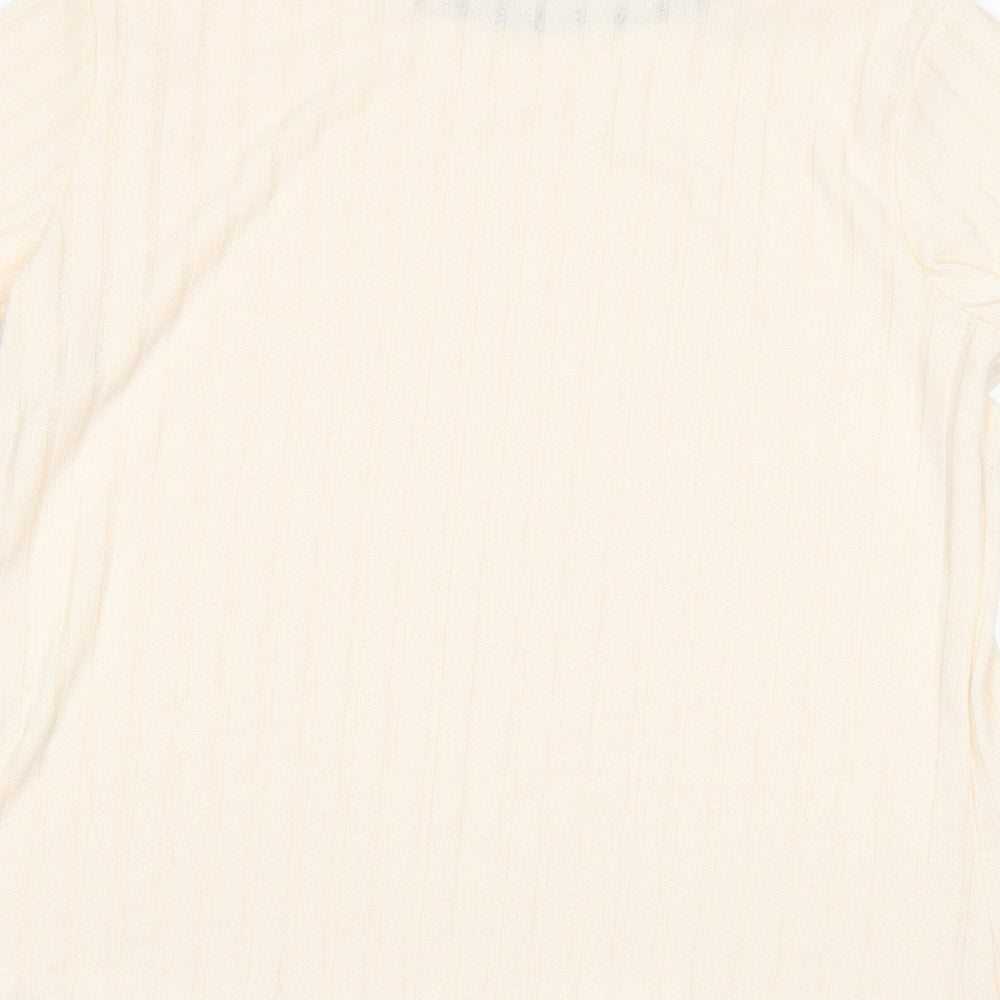 Papaya Womens Beige Basic T-Shirt Size 14