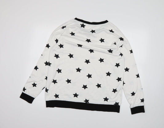 Matalan Mens White Polka Dot Pullover Jumper Size L