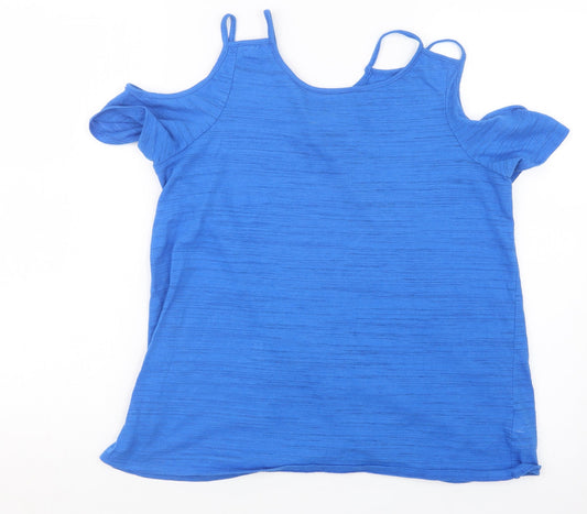 Womens UK Size 10 Papaya Blue Tunic Blouse