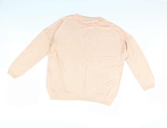 Womens UK Size L M&S Pink Pullover Jumper