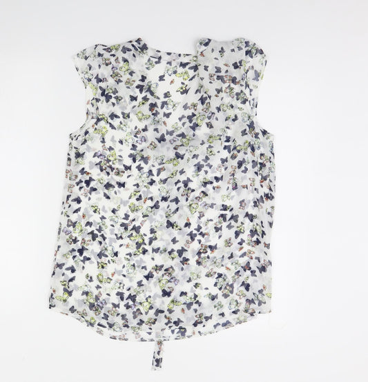 Atmosphere Womens White Animal Print Basic Tank Size 12