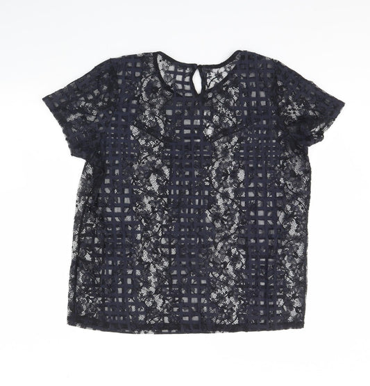 George Womens Blue Basic Blouse Size 16