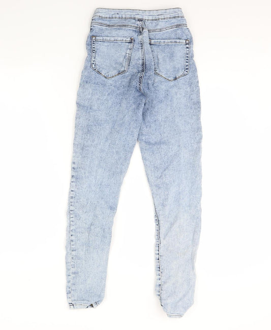 Denim & Co. Womens Blue Denim Skinny Jeans Size 8 L28 in