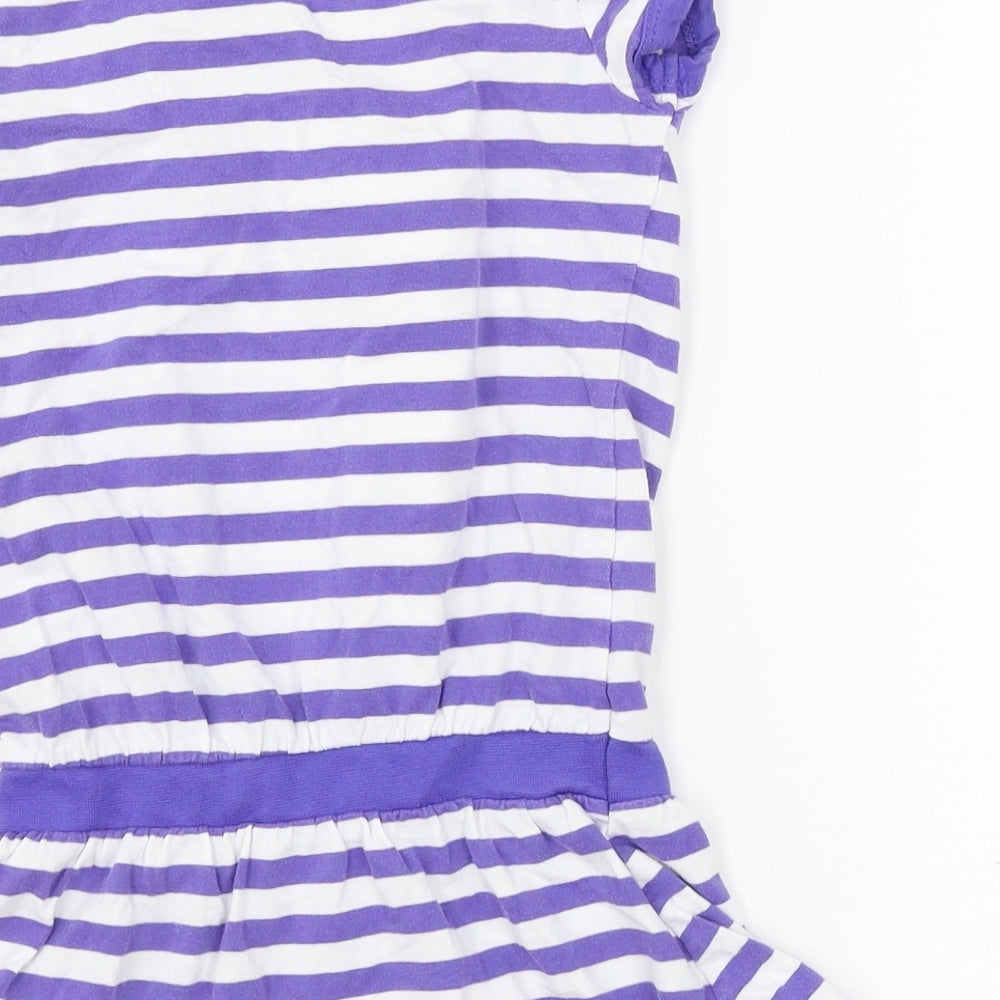 Sergent Major Girls Purple Striped Jersey T-Shirt Dress Size 5 Years