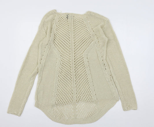Womens UK Size 12 Papaya Beige Pullover Jumper
