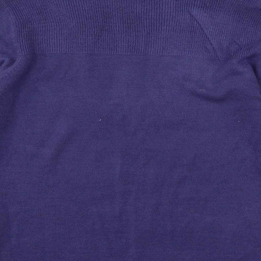 Womens UK Size 10 Essentials Blue Pullover Jumper