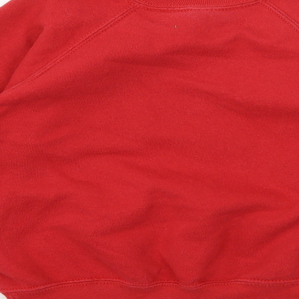 Fruit of the Loom Boys Red Jersey Pullover Sweatshirt Size 5-6 Years - Rudolph