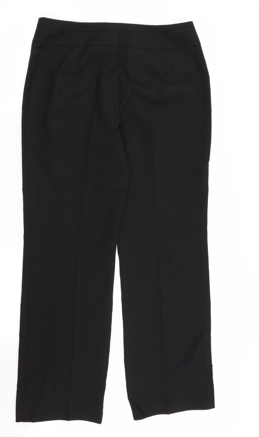 Womens UK Size 30 in Preworn Regular Fit Black Trousers