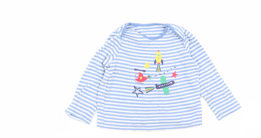 F&F Boys Multicoloured Striped Babydoll Pyjama Top Size 18-24 Months
