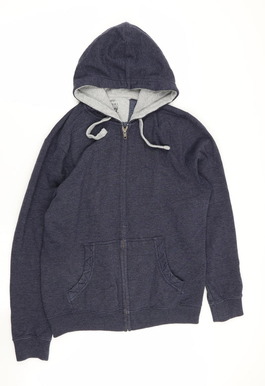 Mens UK Size M Asda George Blue Full Zip Jumper