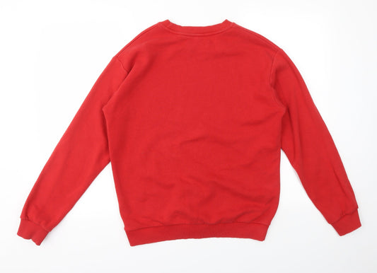 TOPSHOP Womens Red Geometric Pullover Jumper Size S