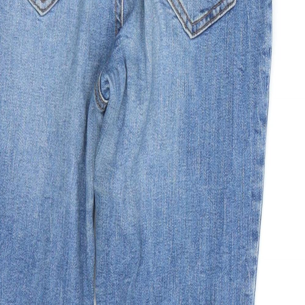Brand and care label for Denim co women’s blue denim skinny jeans, size UK 8, 25-inch leg