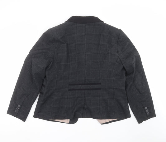 NEXT Womens Blue Check Jacket Suit Jacket Size L
