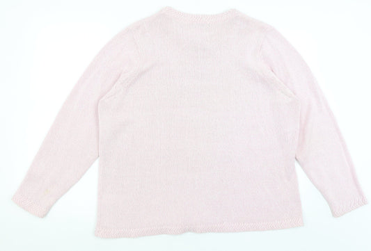 Womens UK Size XL BM Pink Pullover Jumper