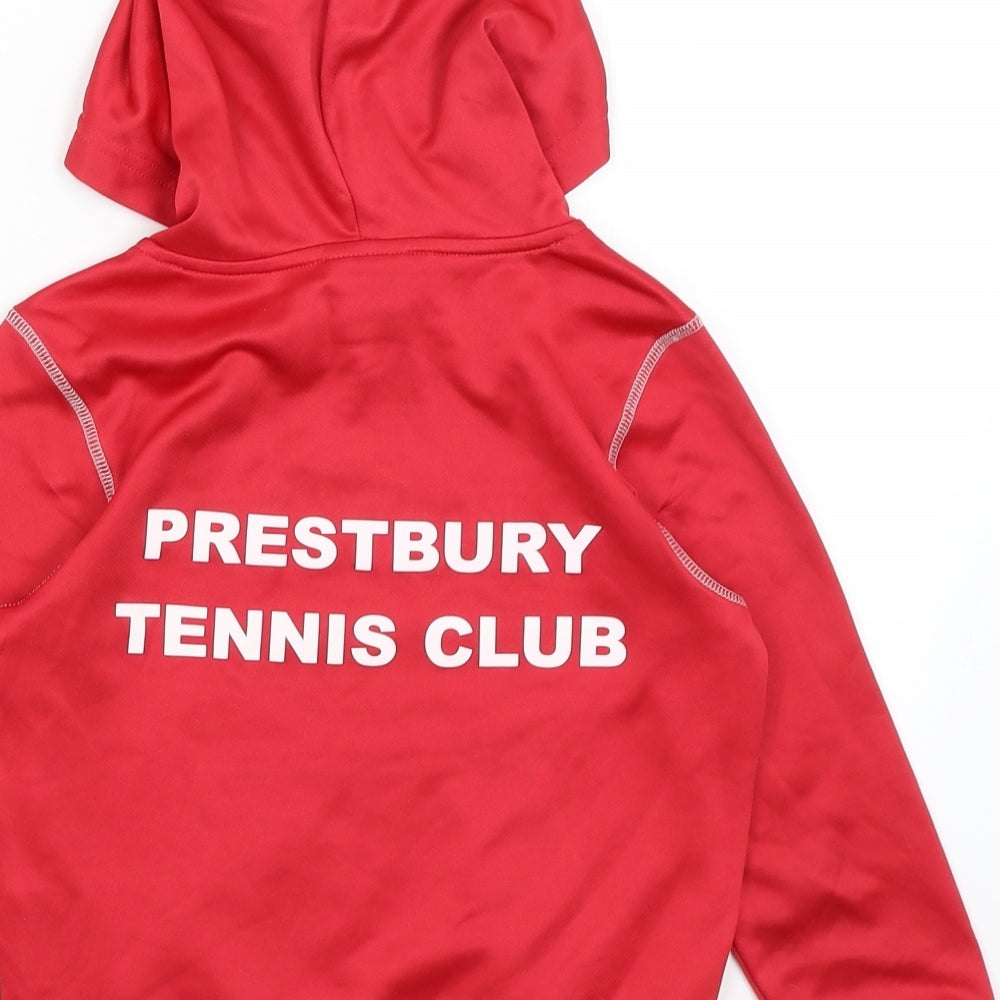 Printer Boys Red Pullover Hoodie Size 5-6 Years - Prestbury Tennis Club