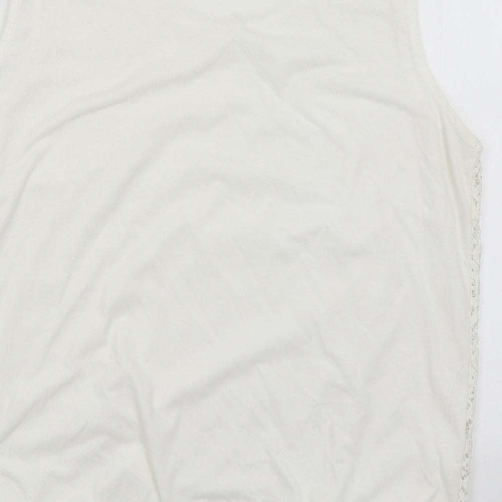 Womens UK Size 16 Preworn White Basic Tank