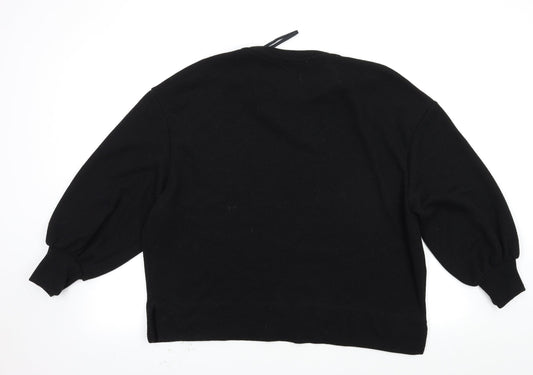 Womens UK Size M Pull&Bear Black Pullover Jumper
