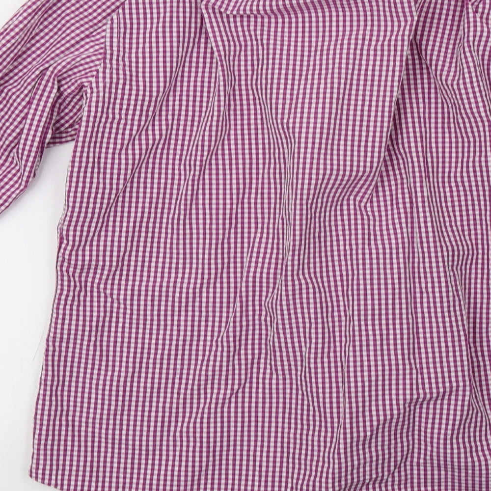 charles trywhit Mens Purple Check Polo Size 16.5