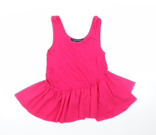 Womens UK Size S French Connection Pink Basic Tank