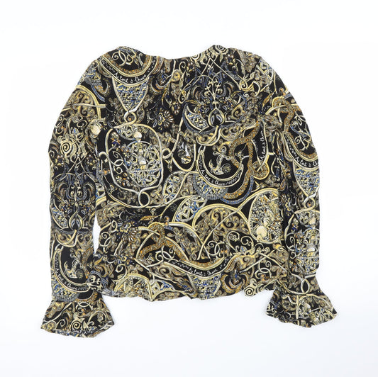 Womens UK Size 4 H&M Gold Basic Blouse