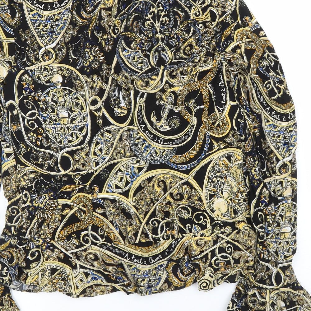 Womens UK Size 4 H&M Gold Basic Blouse