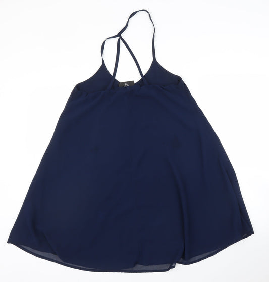 Ax Womens Blue Tunic Blouse Size 10