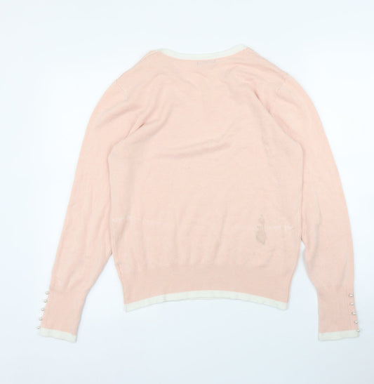 Womens UK Size 14 Roman Pink Pullover Jumper