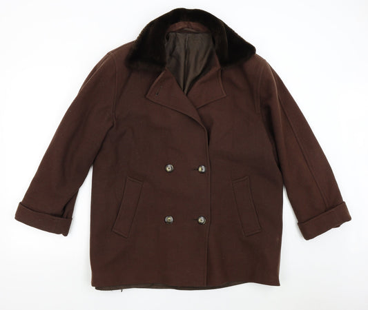 Womens UK Size 14 C&A Brown Overcoat
