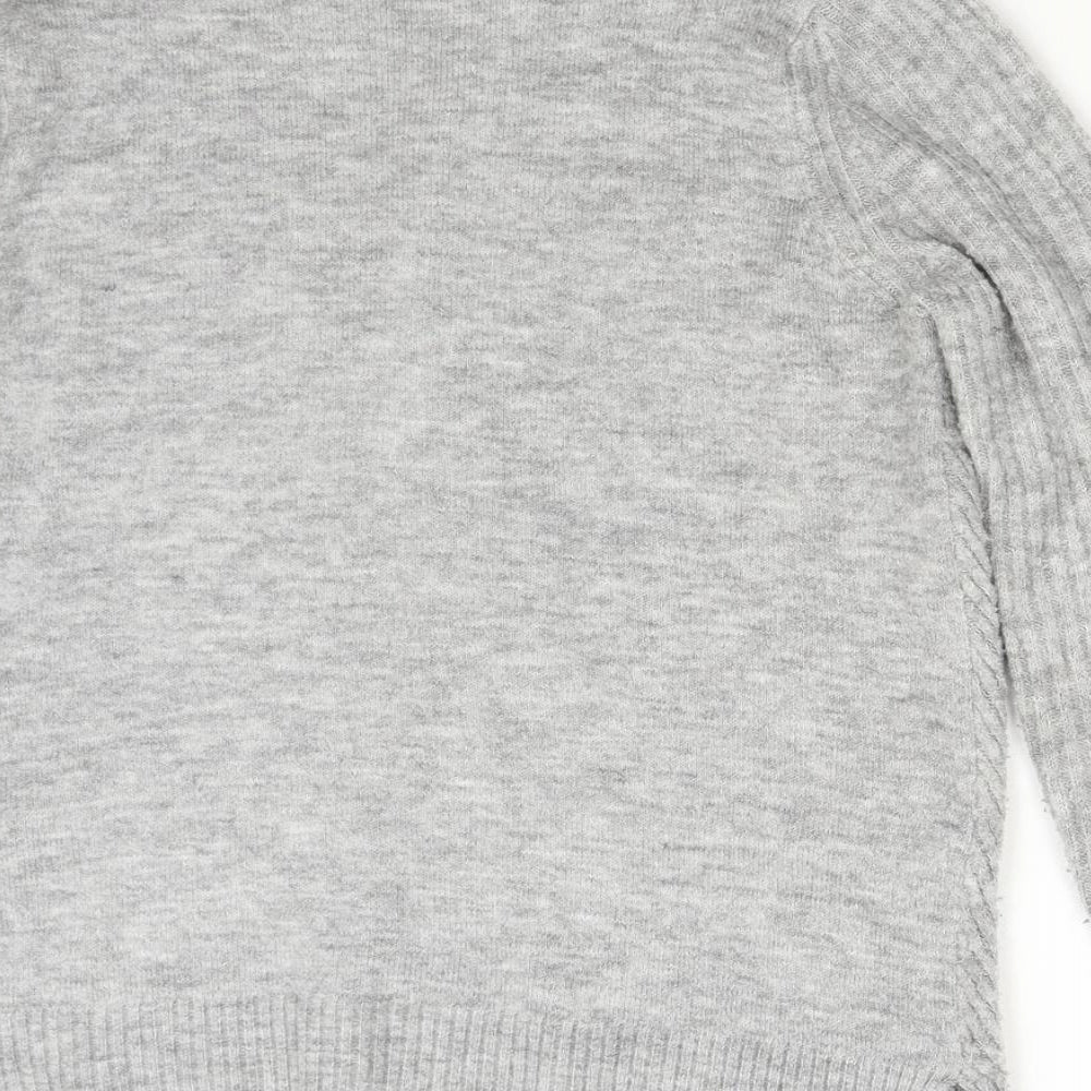 F&F Womens Grey Knit Pullover Jumper Size 10