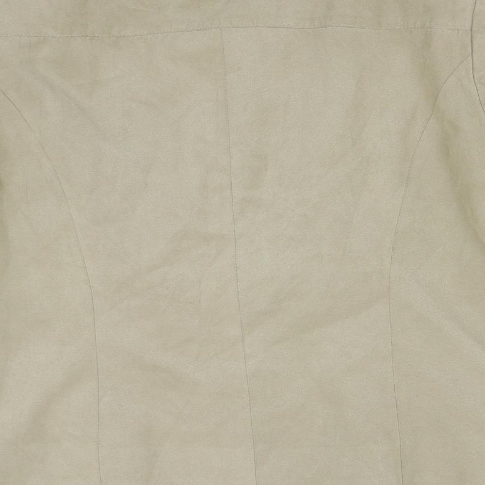 Brand and care label for J. Taylor women’s beige jacket, size UK 18
