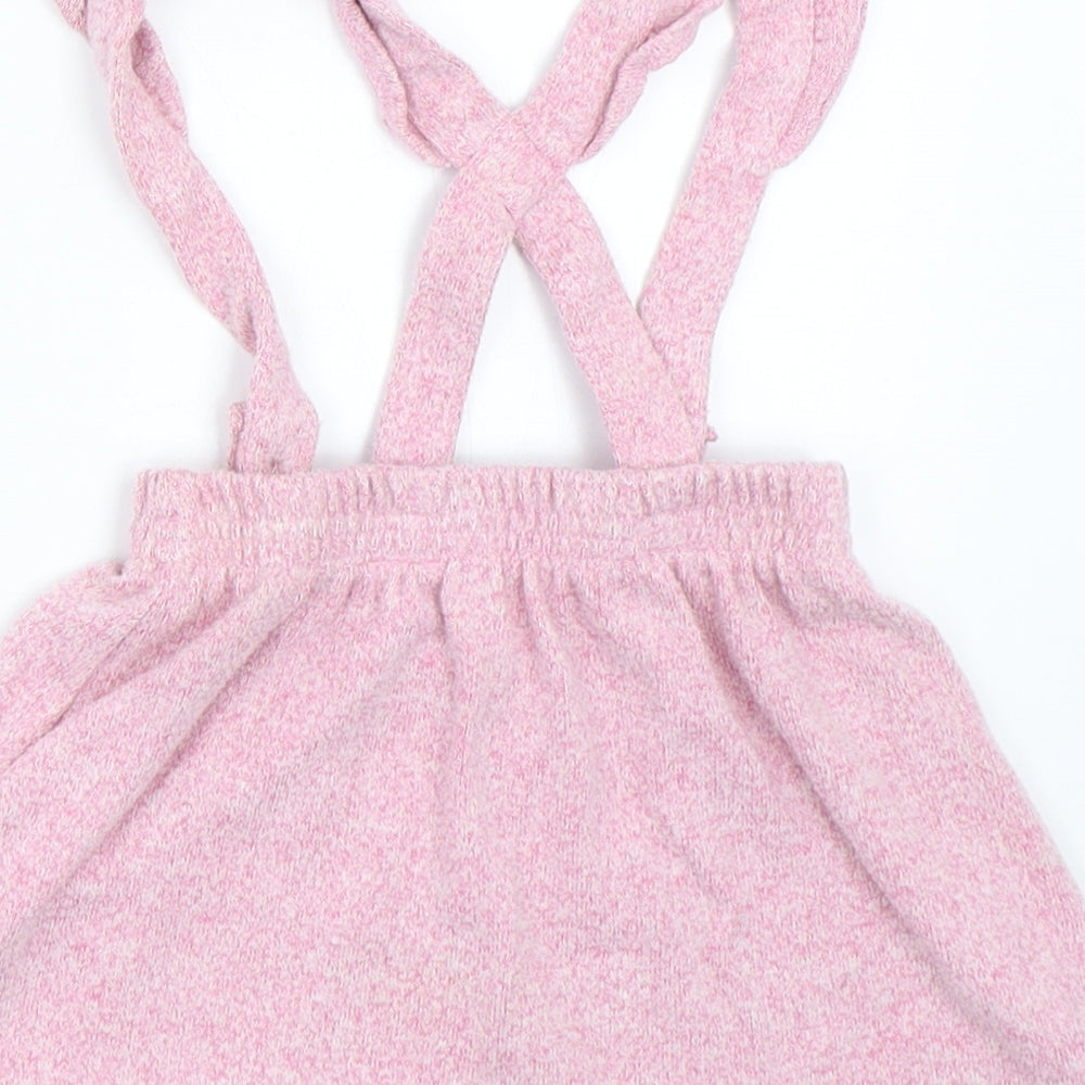 George Girls Pink Pinafore/Dungaree Dress Size 12-18 Months