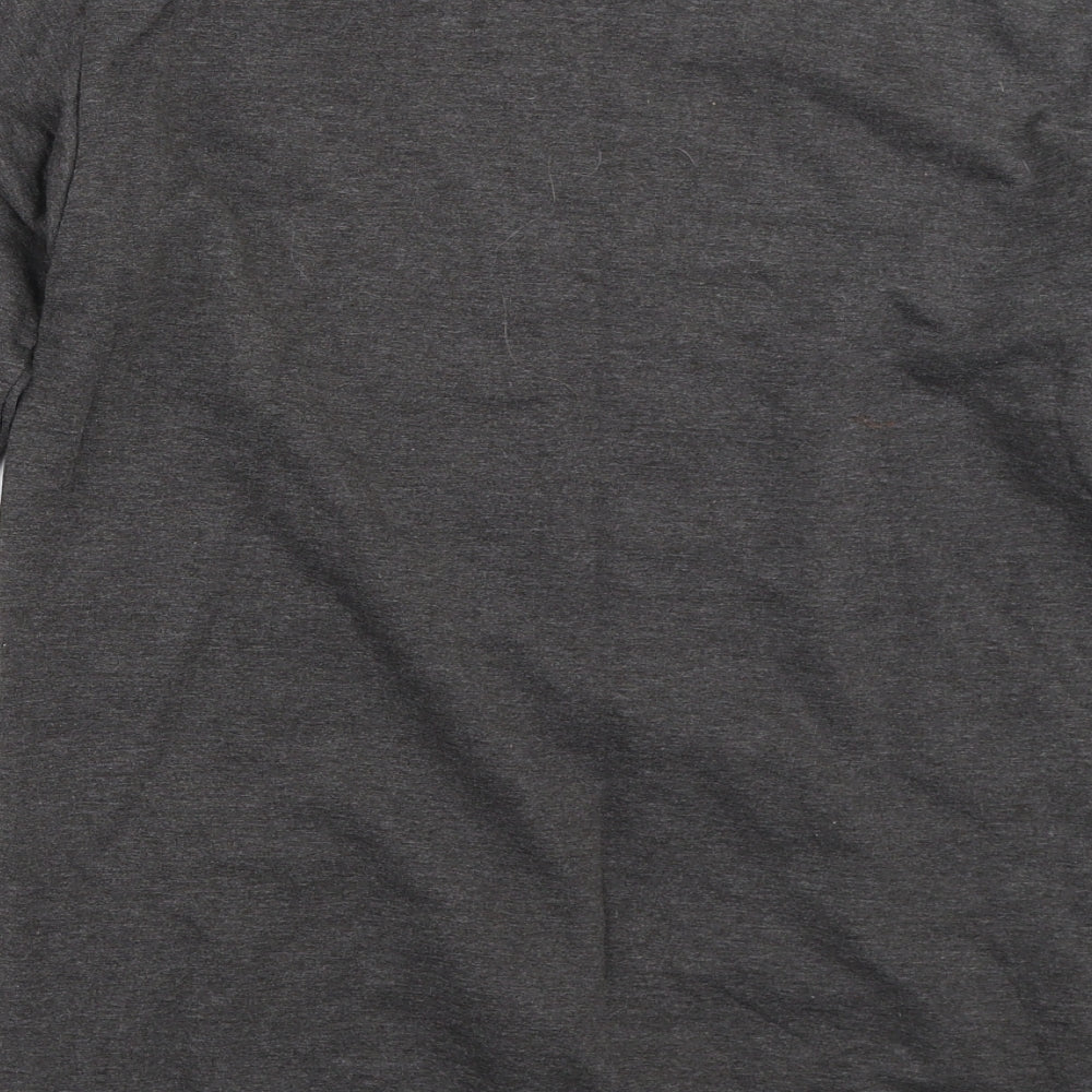 Brand and care label for H&M women’s grey pullover sweatshirt, size XS, - christmas