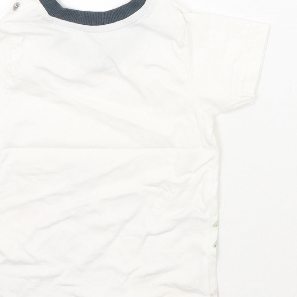 Nutmeg Baby White Animal Print Basic T-Shirt Size 9-12 Months