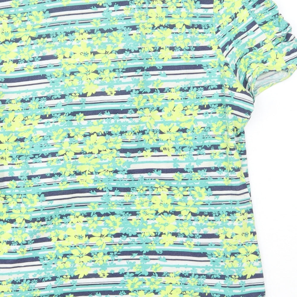 Womens UK Size 10 Marks and Spencer Green Basic T-Shirt