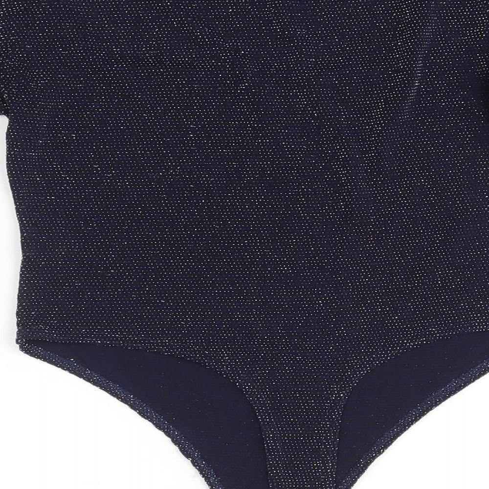 Boohoo Womens Blue Bodysuit One-Piece Size 10