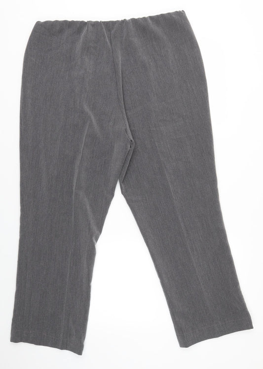 Womens UK Size 16 Vida Vi Regular Fit Dress Pants Grey Trousers