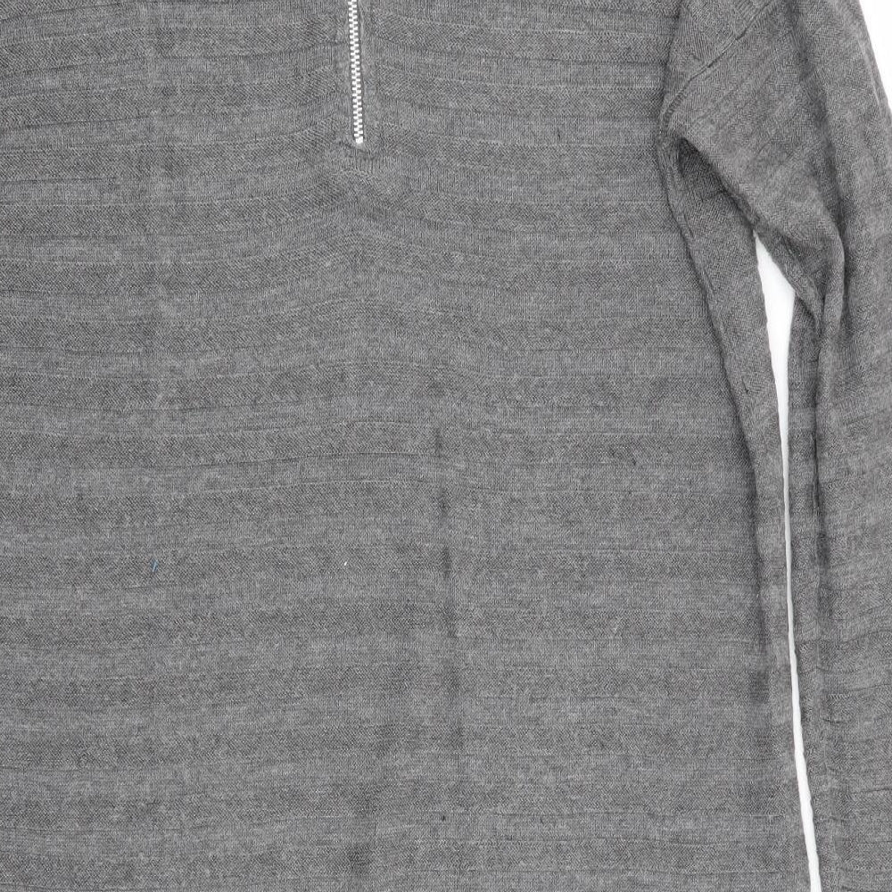 Atmosphere Womens Grey Striped Jumper Dress Size 10 - Back Zip