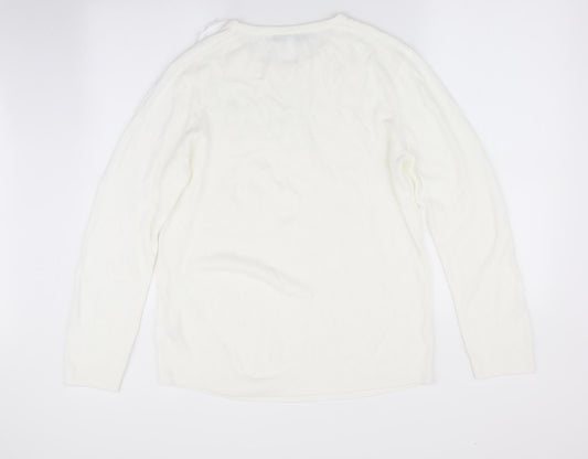 Womens UK Size XL Vida Vi Ivory Pullover Jumper
