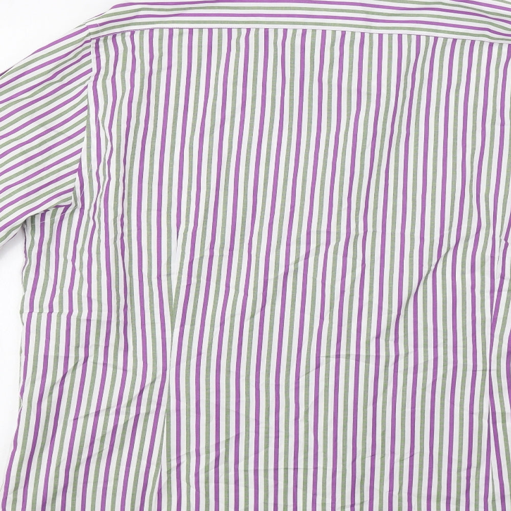 Mens UK Collar Size L Gibson Smart Purple Dress Shirt