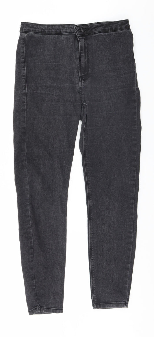 Womens UK Size 12 Bershka Regular Fit Jegging Grey Jeans