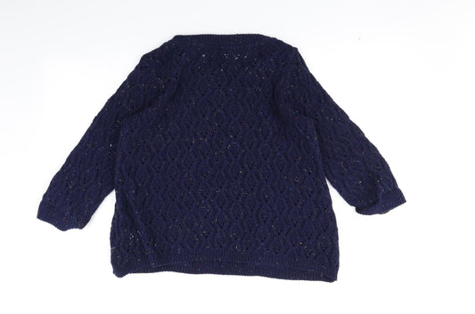 Womens UK Size 10 Red Herring Blue Pullover Jumper